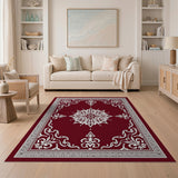 Traditional Persian Red Ornate Red Persian Medallion Area Rug