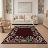 Regal Crown Laurel Floral Border Rug