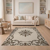 Elegant Beige Persian Medallion Rug
