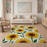 Sunflower Field Area Rug - Vibrant Yellow Floral