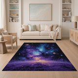 Cosmic Nebula Grid Area Rug