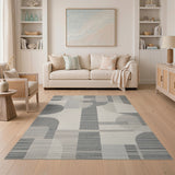 Geometric Modern Grey Modern Grey Geometric Abstract Area Rug