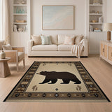 Southwestern Black Bear Silhouette Area Rug
