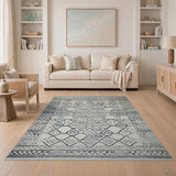Grey Geometric Hexagon Area Rug