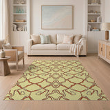 Cream Terracotta Geometric Trellis Area Rug