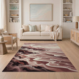 Misty Pink Coastal Cliffs Seascape Rug