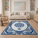 Elegant Blue Lotus Persian Area Rug