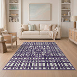 Geometric Modern Purple Geometric Lattice Area Rug
