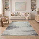 Sweeping Grey Streak Abstract Area Rug