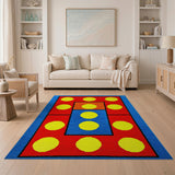 Bold Yellow Circle Multi-Color Geometric Rug