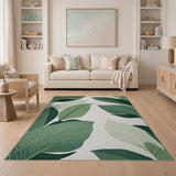 Lush Green Leaf Coastal Area Rug