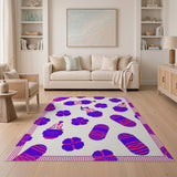 Purple Whimsical Clover Bell Abstract Rug