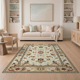 Elegant Ivory Floral Persian Area Rug