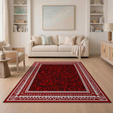 Red Swirling Vine Persian Area Rug