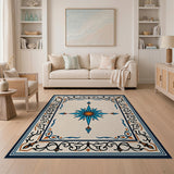 Ornate Blue Starburst Medallion Rug