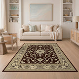 Elegant Brown Beige Traditional Persian Area Rug