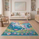 Magical Unicorn Rainbow Area Rug