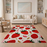 Multi-color and Patterns Strawberry Fruit Pattern Area Rug