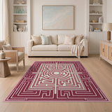 Pink Labyrinth Maze Area Rug