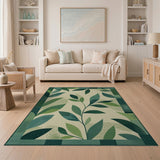 Abstract Area Green Lush Green Leaves Abstract Area Rug