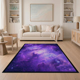 Cosmic Purple Nebula Swirl Area Rug