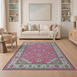 Vibrant Magenta Persian Floral Area Rug