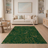 Emerald Green Dragonfly Fern Area Rug