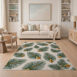 Palm Frond Bells Pattern Area Rug