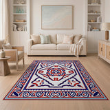 Ornate Red Blue Persian Area Rug