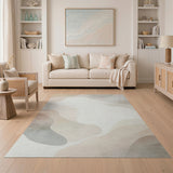 Beige Neutral Organic Abstract Area Rug