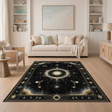 Celestial Gold Compass Art Deco Area Rug