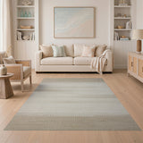 Beige Striped Woven Neutral Area Rug