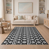 Geometric Heritage Tribal Black White Heritage Tribal Geometric Rug