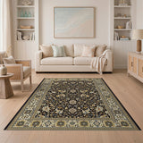 Traditional Persian Black Gold Traditional Persian Area Rug