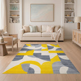 Geometric Modern Yellow Bold Yellow Geometric Area Rug