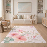 Blush Pink Floral Vintage No. 23 Area Rug