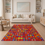 Vibrant Multi-Color Alphabet Symbol Kids Rug