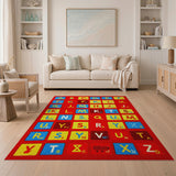 Vibrant ABC Alphabet Kids Kids Cartoon Area Rug
