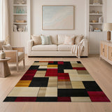 Geometric Modern Multi-color and Patterns Bold Geometric Multi-Color Block Area Rug