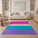 Vibrant Multi-Color Horizontal Striped Area Rug