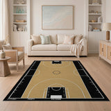 Basketball Court Tan Wood Grain Area Rug