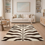 Brown Geometric Stripe Area Rug