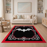 Ornate Gothic Bat Area Rug