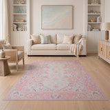 Blush Pink Floral Vintage No. 7 Area Rug
