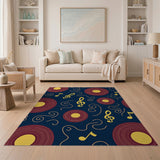 Vinyl Records Music Notes Area Rug