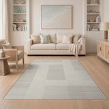 Beige Neutral Geometric Modern Area Rug