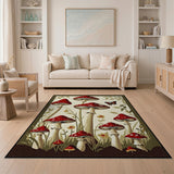 Whimsical Red Mushroom Fairy Garden Rug