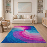 Multi-color and Patterns Swirling Multi-Color Vortex Area Rug