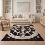 Celestial Moon Phases Mandala Area Rug