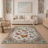 Ornate Multicolor Butterflies Area Rug